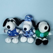 MetLife Peanuts Snoopy Charlie Brown Dog Plush Lot Of 3 Painter Save Pla... - £18.09 GBP