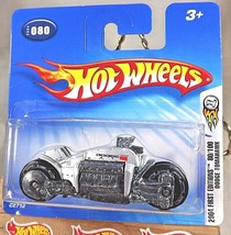 2004 Hot Wheels #80 First Edition DODGE TOMAHAWK Silver wBlk/ChromeRim ShortCard - £6.08 GBP
