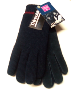 NEW-WOMEN&#39;S HANES Navy/Maroon ACRYLIC KNIT GLOVES THINSILATE lining Orig... - $244.70 MXN