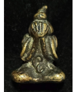 Thai amulet phra pidta brass 3 cm. talisman, old, authentic, rare, luck. - $39.60