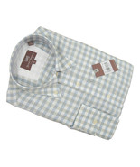 NEW $145 Hickey Freeman Linen Button Front Shirt!  M   *Tan Blue &amp; White... - $109.40 CAD
