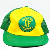 Vintage Durand Federal Mesh Trucker Hat Yellow Green NEW Made In USA - $446.46 MXN