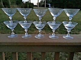 TIFFIN DAPHNE CUT PATTERN CHAMPAGNE COUPE GLASSES 4 1/2” TALL 5 OZ *SET ... - $74.80