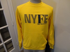 Vintage 90&#39;s Gold NYFE 10th Anniversary Pullover Sweatshirt Fits Adult M... - £33.78 GBP