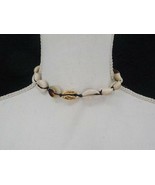 HAWAIIAN ADJUSTABLE CHOKER NECKLACE POLISHED COWRIE SEA SHELL GOLD FOCAL... - $9.99