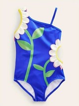 NEW Girls Blue Daisy Swimsuit Bathing Suit - £10.19 GBP