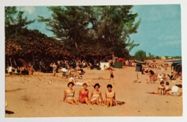 Bathing Beauties Picnicking Pompano Beach Florida Colourpicture Postcard 1950s - £6.00 GBP