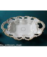 ANTIQUE German centerpiece bowl 2 handles molded borders and touches of ... - $111.24 CAD