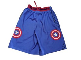 Boys Under Armour Shorts Youth Small 8/10 Loose Fit MARVEL Great Condition  - £10.85 GBP