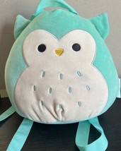 Squishmallow Winston The Owl  Plush Backpack Teal Purse - Zipper - £14.44 GBP
