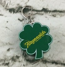 Fitzgeralds Casino Four Leaf Clover Card Keeper Keychain Vintage Green I... - £6.11 GBP