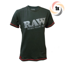 1x Shirt Raw Logo Core Design Black Comfy 100% Cotton T Shirt | M | Stash Pocket - £32.87 GBP