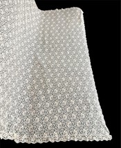Vintage Lace Tablecloth 67x100 Light Beige Pink Floral Rose Pattern Rectangular image 5