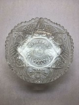 Vintage American Brilliant Open Bowl Large Hobstar Center Diamond Point Various - £23.60 GBP