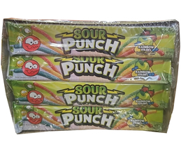 Sour Punch Straws Rainbow 24 Ct Candy Bulk Strawberry Apple Blue Raspberry Lemon - £20.45 GBP