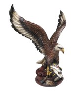 American Bald Eagle Perching On Bison Skull With Axe Feathers And Roses ... - $56.03 CAD