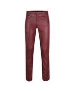 Mens Red Real Leather Pants - $130.00
