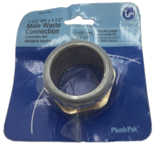 Waste Connector 1-1/4 MPTx1-1/4 in. Male Brass Chrome Plated Plumb Pak #... - $10.88