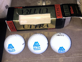 Wilson #100 Ultra Vintage 3-Pack Of Golf Balls Marked “Miles Lab” Elkhar... - $46.45