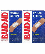 Lot of 2 BAND-AID Tough Strips Sterile Bandages for First Aid 20ct/box-4... - $192.29 MXN