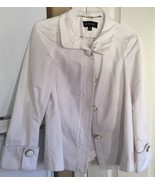 Jones New York POLISHED COTTON White Rain JACKET Swing COAT Lined Sz. S ... - $668.63 MXN