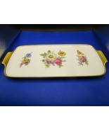 ALKA GERMANY FLORAL TRAY PLATTER GOLD HANDLES 13 X 6&quot; - $145.27 CAD