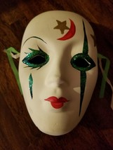Mardi Gras Type Mask ~ Ceramic Mask ~ 5.25&quot; Wide x  7&quot; Tall ~ Multicolored - £20.90 GBP