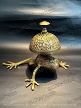 Vintage Unique Brass Frog Desk Bell Antique Hotel Counter Reception Bell Gift - £33.71 GBP
