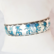 KOKOPELLI SOUTHWEST VINTAGE 925 STERLING SILVER TURQUOISE CUFF BRACELET ... - $188.10
