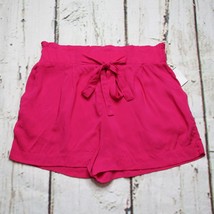 Ambiance Apparel Juniors Large (11/13) High Rise Fashion Shorts Pull On Hot Pink - £12.13 GBP