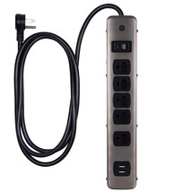 Ge 5-Outlet Surge Protector Power Strip, 2 Usb Ports, 4 Ft Long Extension Cord,  - £44.65 GBP