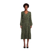 Time and Tru Womens Green Sea Turtle Leopard Tiered Side Tie Dress, Size XXL NWT - £14.15 GBP