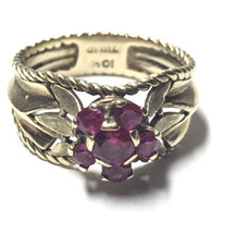 Art Deco 10k Yellow Gold Ruby Ring 4.2 Grams Size 6.25 - £313.02 GBP