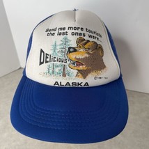 Vtg Alaska hat Cap Mesh Trucker 1987 snapback Delicious Tourists Bear Bl... - £21.46 GBP