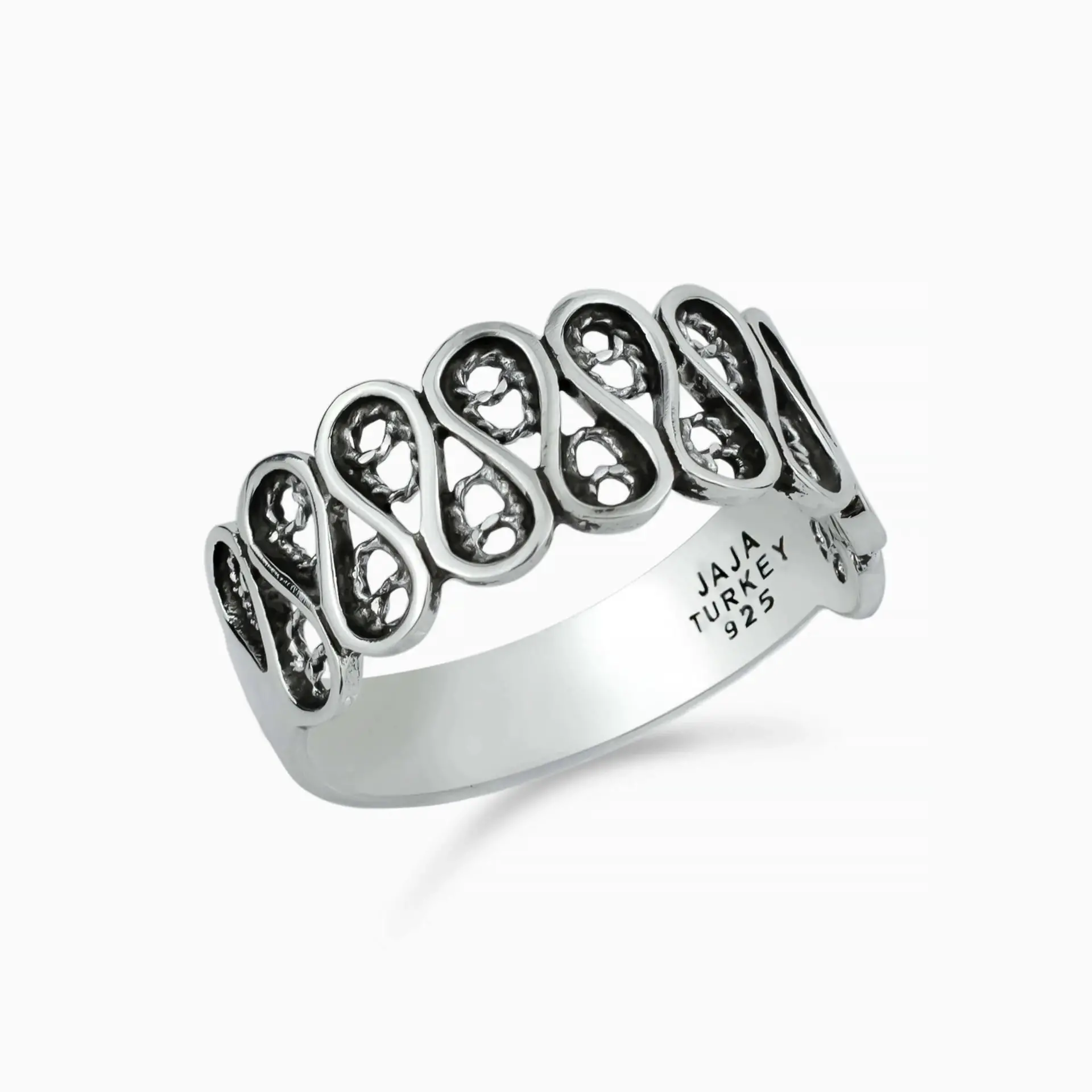 Filigree Art Sterling Silver Women Wavy Band Ring - Handcrafted, High-Qu... - $46.57 CAD