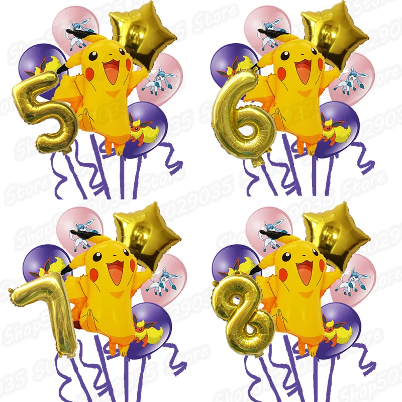 1set cartoon Pokemon kawaii pikachu Eevee party decoration anime figure - £8.17 GBP