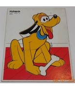 Vintage Playskool Disney Pluto Frame Tray wooden Board Puzzle RARE #190-04 - £26.49 GBP