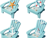 Wooden Handmade Mini Chair Ornament Beach 4 Pack Decor Nautical Decorati... - £20.39 GBP