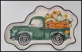 NEW RARE Robert Stanley Teal Fall Truck Shaped Plate 7 9/16&quot; x 12 3/8&quot; C... - £14.38 GBP