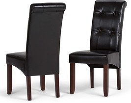 Simplihome Cosmopolitan Parson Dining Chair (Set Of 2), Midnight Black Faux - £177.44 GBP