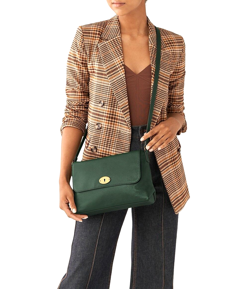 New Fossil Gabriella Medium Flap Crossbody Pine Green Item image 4