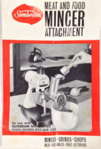 Sunbeam Vintage Meat and &amp; Food Mincer Attachment Model # MA1 - £64.51 GBP