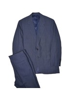 Vintage Bespoke Suit Mens 38 Navy Stripe Jacket &amp; Pants Wool 35x28 Vittorio - £105.63 GBP