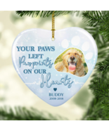 Your Paws Left Pawprints On Our Hearts, Personalized Memorial Ornaments - €9,47 EUR