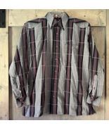 Vintage Derby Brand Long Sleeve Button Down Dress Shirt Western Striped ... - $32.73