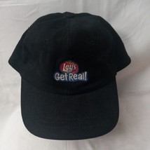 Vintage Lay&#39;s Get Real Logo Hat Black Employee Cap Adjustable Embroidered  - £11.86 GBP