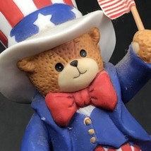 Vintage 1993 Lucy &amp; Me Uncle Sam Bear American Flag Ceramic Figurine Lucy Rigg - £16.84 GBP