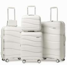 5-Piece Luggage Set PP Hardshell Spinner Suitcase with TSA Lock - $119.99