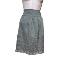 J Jill Linen Bell  Embroidered Skirt Pleated Green Dress Size 2 New c - £26.91 GBP