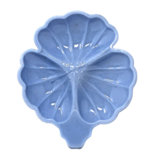 Jeanette Glass Delphite Blue Clover Dish Doric Divided Vintage Depression Era - £15.93 GBP